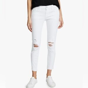 J Brand Jeans Womens Low Rise Cropped Skinny Jean white